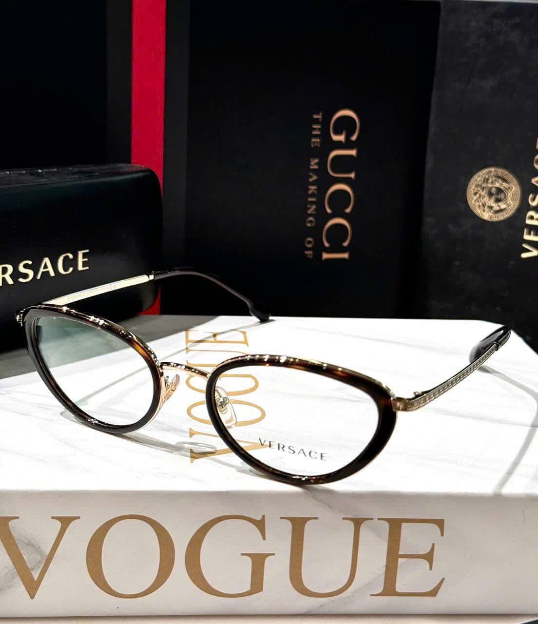 Gọng Kính Cận Versace VE1258 Havana – Biểu Tượng Thời Trang Ý Sang Trọng, Tôn Dáng Khuôn Mặt