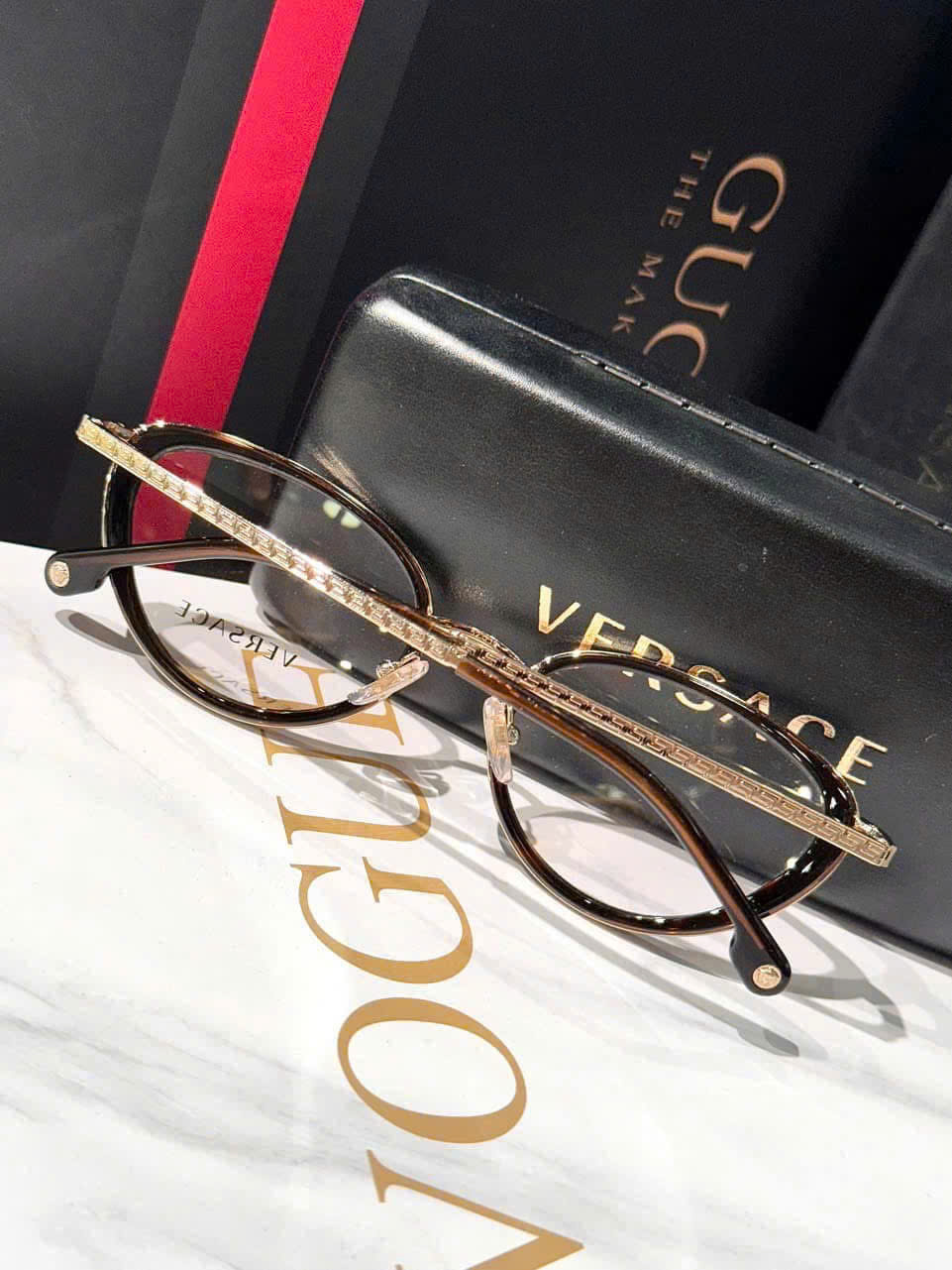 Gọng Kính Cận Versace VE1258 Havana – Biểu Tượng Thời Trang Ý Sang Trọng, Tôn Dáng Khuôn Mặt