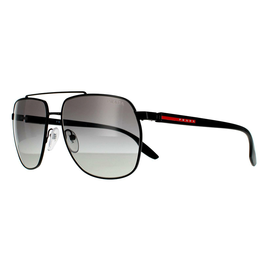 Kính Mát Nam Prada Men Linea Rossa Black Navigator Sunglasses PS55VS 1AB3M1 62 Màu Đen