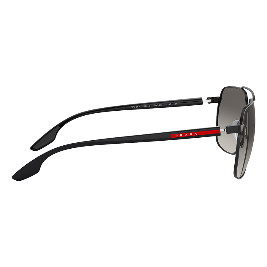 Kính Mát Nam Prada Men Linea Rossa Black Navigator Sunglasses PS55VS 1AB3M1 62 Màu Đen