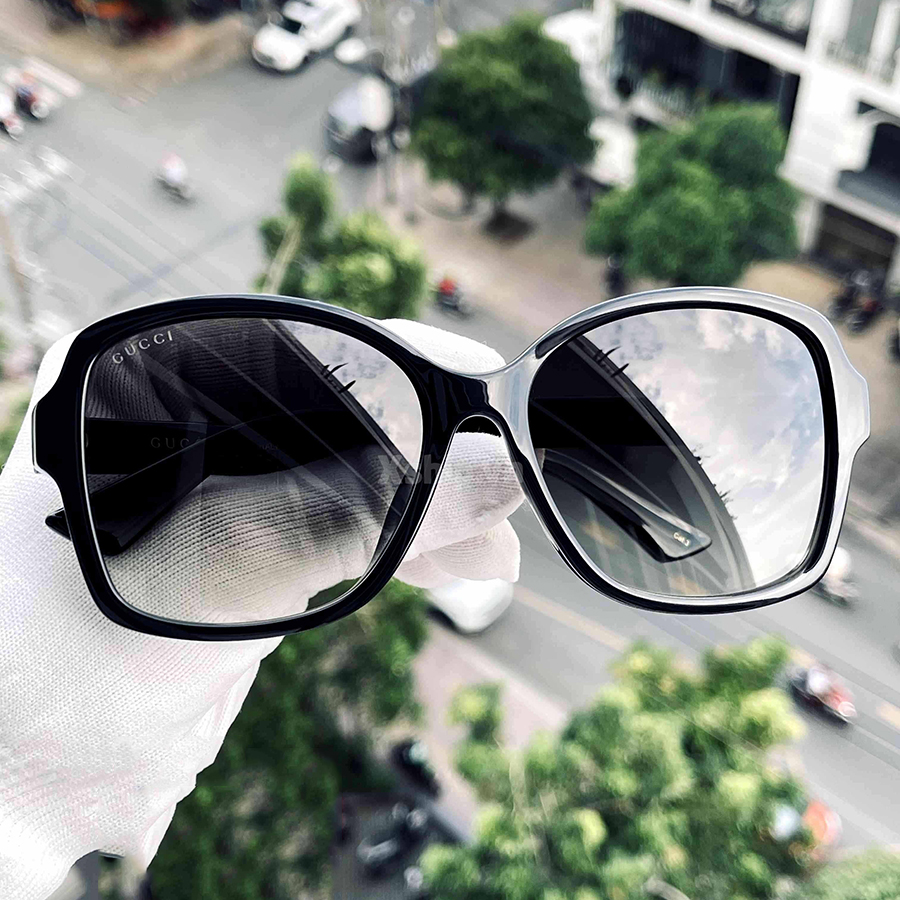 Kính Mát Nữ Gucci Black Grey Gradient Sunglasses GG0765SA 001 Màu Xám Đen