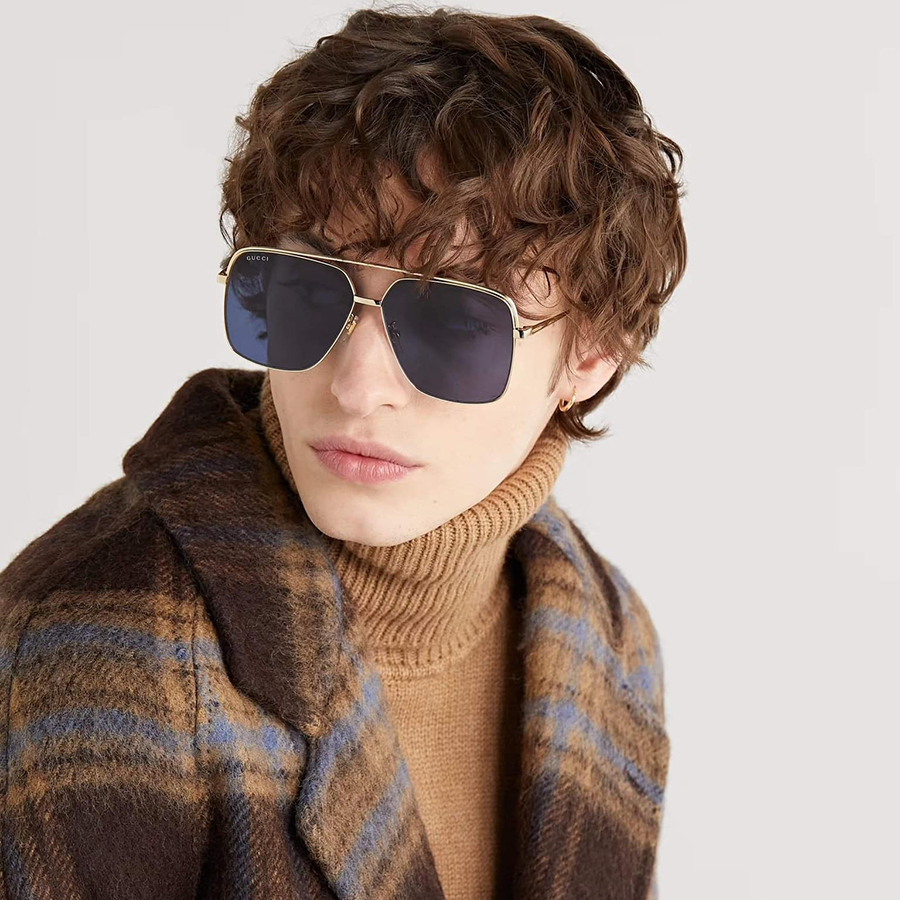 Kính Mát Gucci Sunglass GG1099SA 002 Màu Xanh Lam
