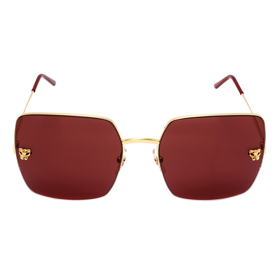 Kính Mát Cartier Red Square Ladies Sunglasses CT0121SA 003 Màu Đỏ