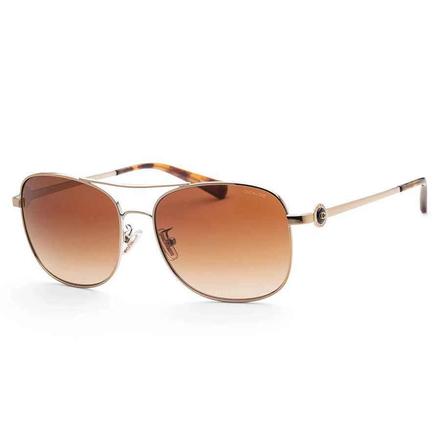 Kính Mát Coach Women Fashion Shiny Light Gold Sunglasses HC7127-900574-56 Màu Nâu