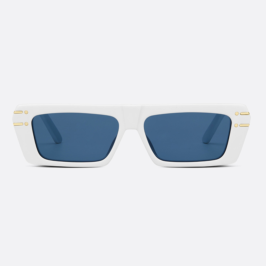 Kính Mát Dior Signature S2U 50B0 White Rectangular Sunglasses Màu Trắng Xanh