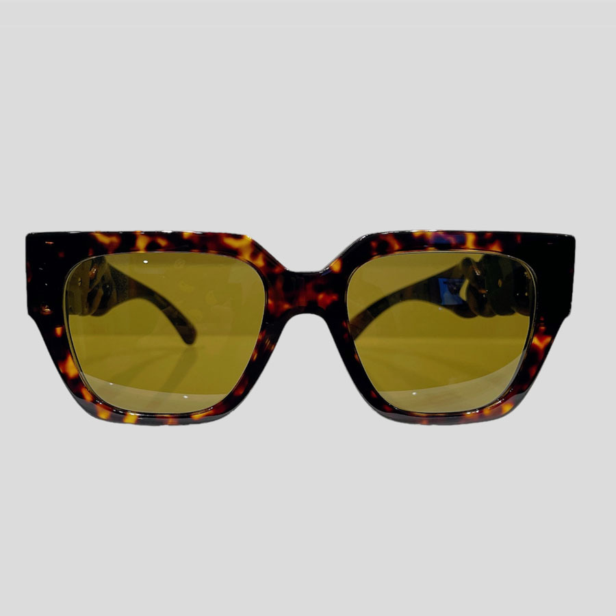 Kính Mát Versace Havana Gọng Xích Mix Charm Medusa Màu Đen