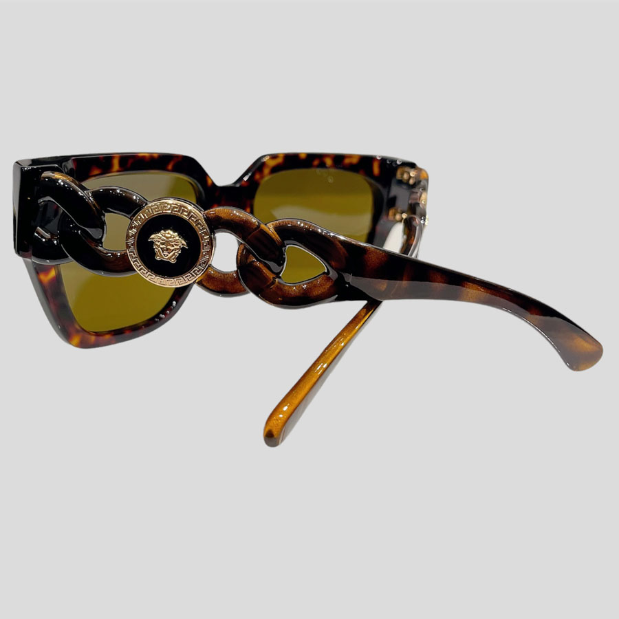 Kính Mát Versace Havana Gọng Xích Mix Charm Medusa Màu Đen