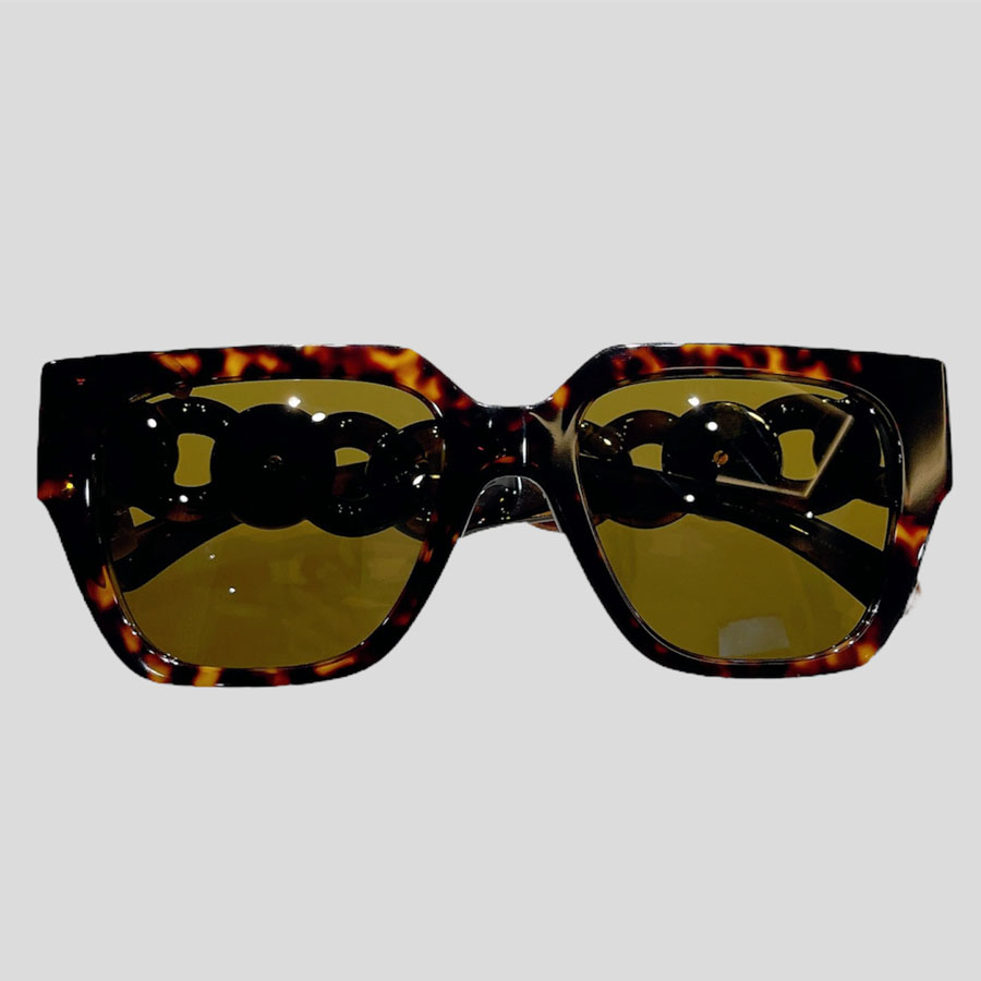 Kính Mát Versace Havana Gọng Xích Mix Charm Medusa Màu Đen