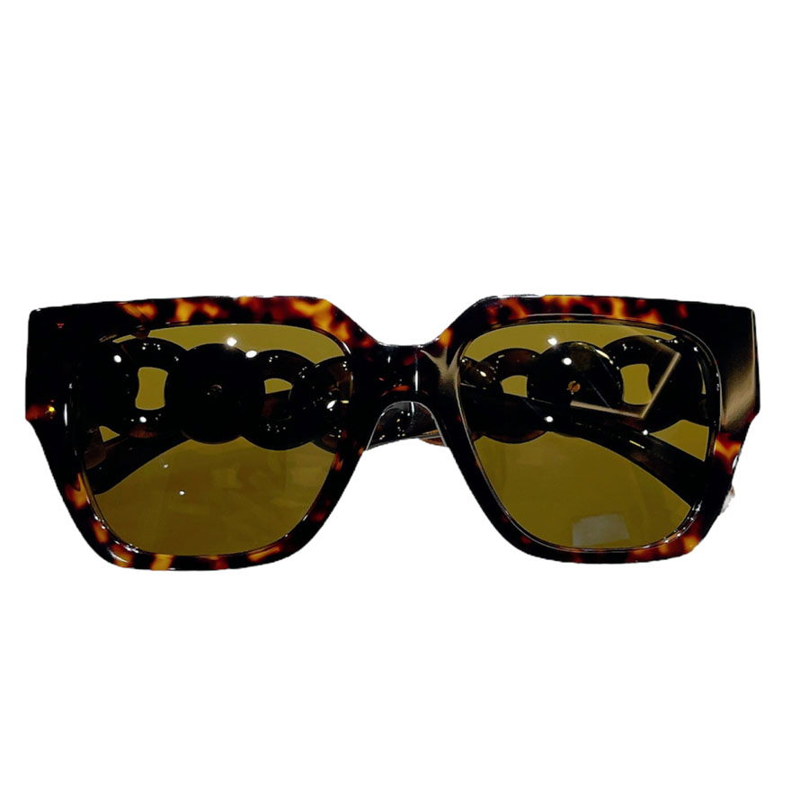 Kính Mát Versace Havana Gọng Xích Mix Charm Medusa Màu Đen