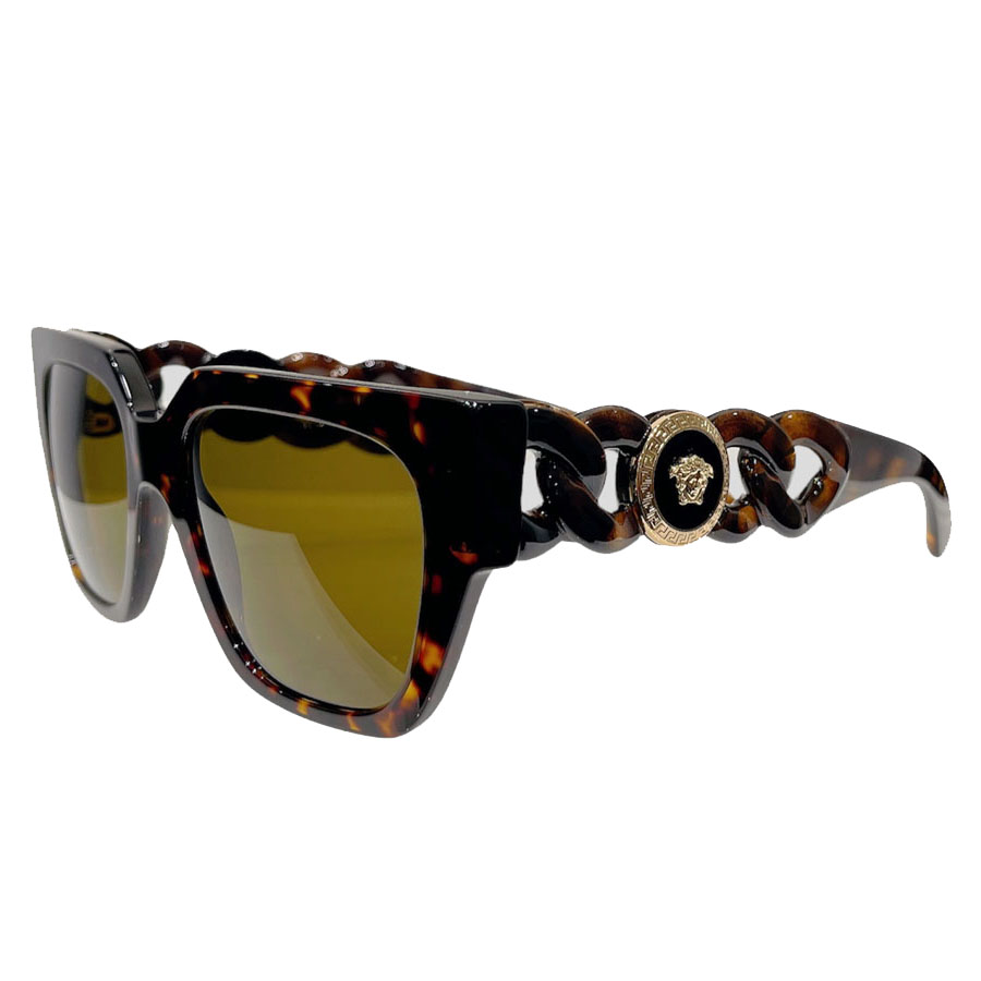 Kính Mát Versace Havana Gọng Xích Mix Charm Medusa Màu Đen