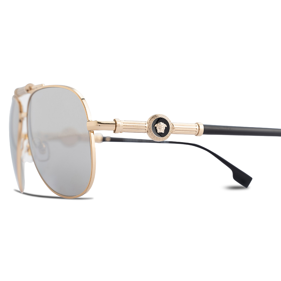 Kính Mát Versace Sunglasses Men's Gold Medusa Logo 2236 1252/6G Màu Xám Vàng Size 59