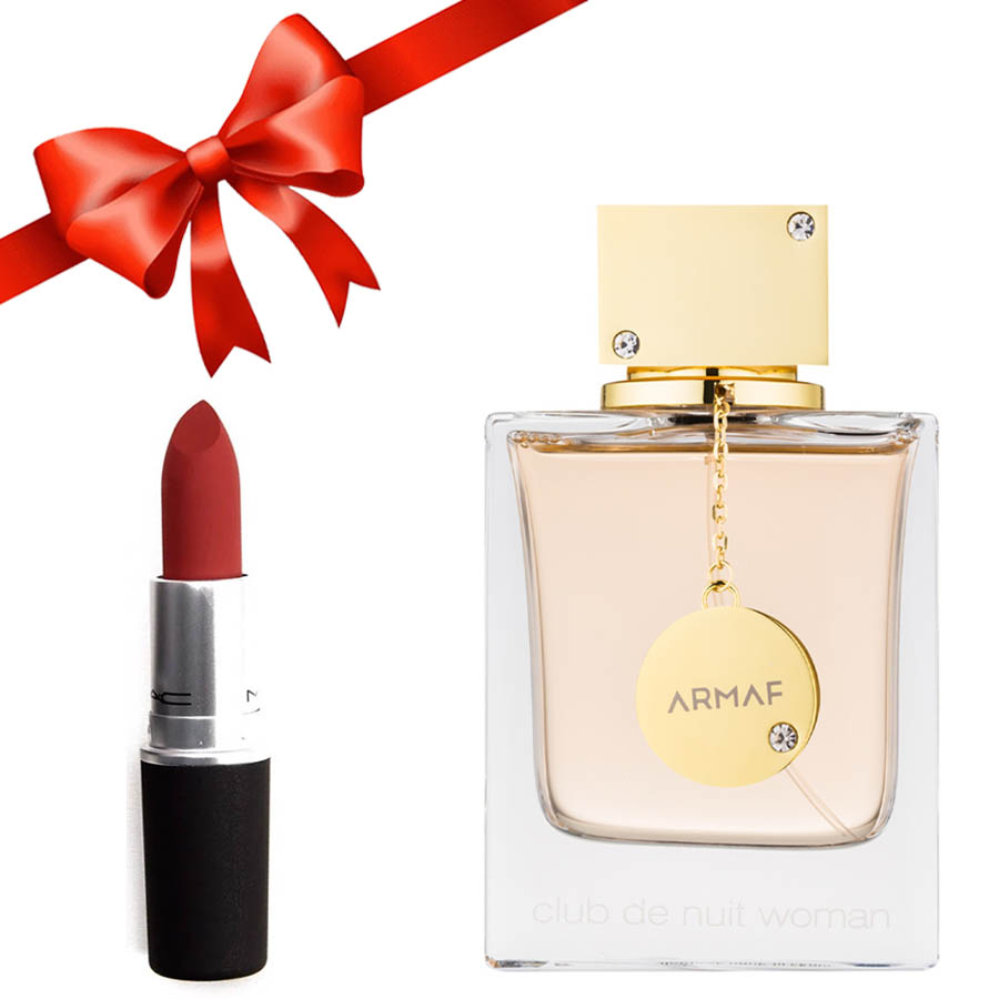 Combo Nước Hoa Armaf Club De Nuit For Woman 105ml + Son MAC Lì 916 Devoted To Chili Đỏ Gạch