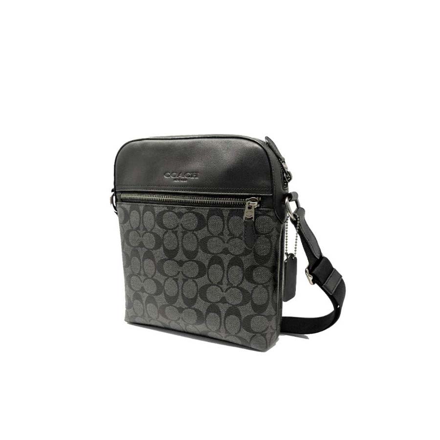 Túi Coach Nam Houston Flight Bag In Signature Canvas Charcoal Màu Đen