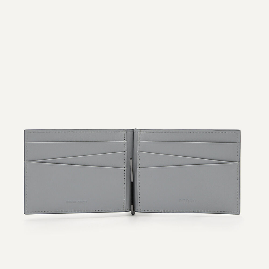 Ví Nam Pedro Leather Bi-Fold Card Holder with Money Clip PM4-25940090 Màu Xám