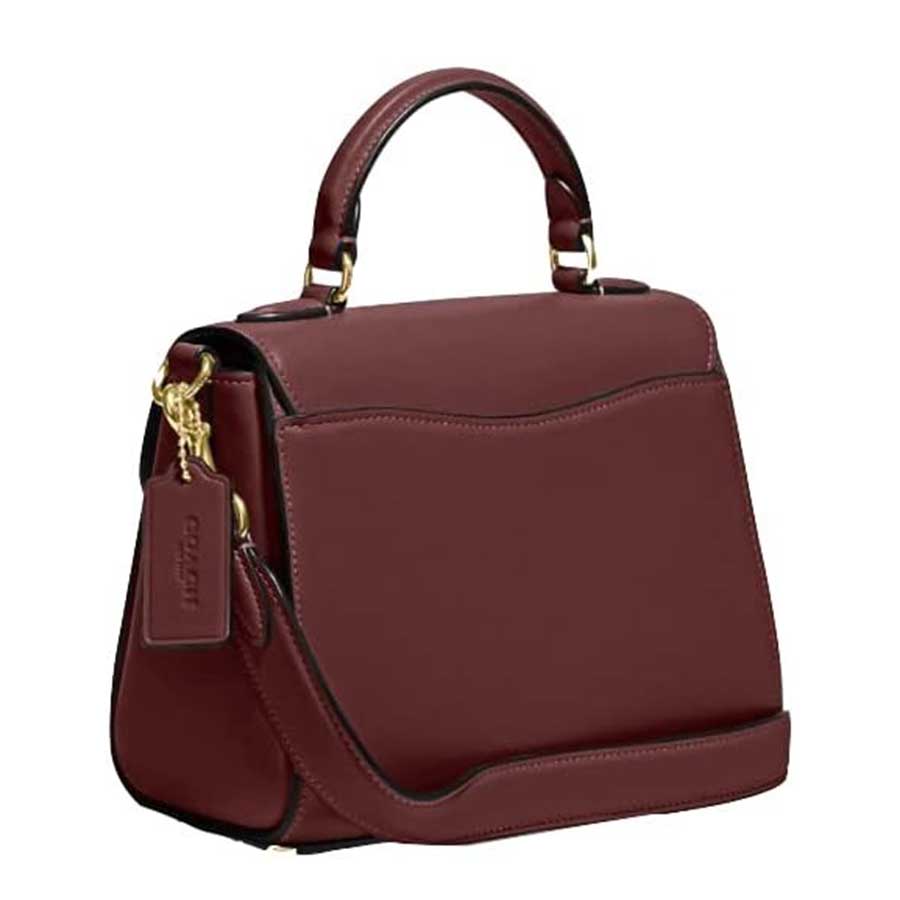 Túi Xách Nữ Coach CH142 Morgan Top Handle Satchel Signature Chambray Màu Đỏ Rượu