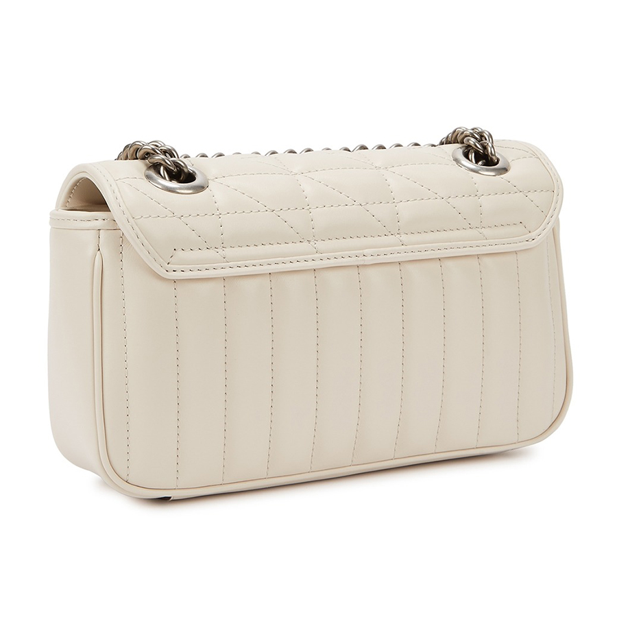 Túi Đeo Chéo Nữ Gucci Marmont Mini Ivory Leather Màu Ivory