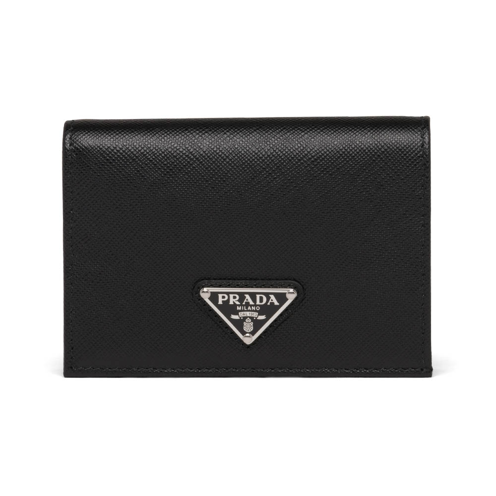 Ví Nữ Prada Small Saffiano Leather Wallet 1MV021_QHH_F0632 Màu Đen