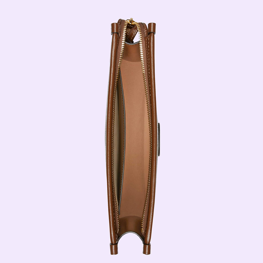 Túi Cầm Tay Nam Gucci Beauty Case With Interlocking G Màu Be Nâu