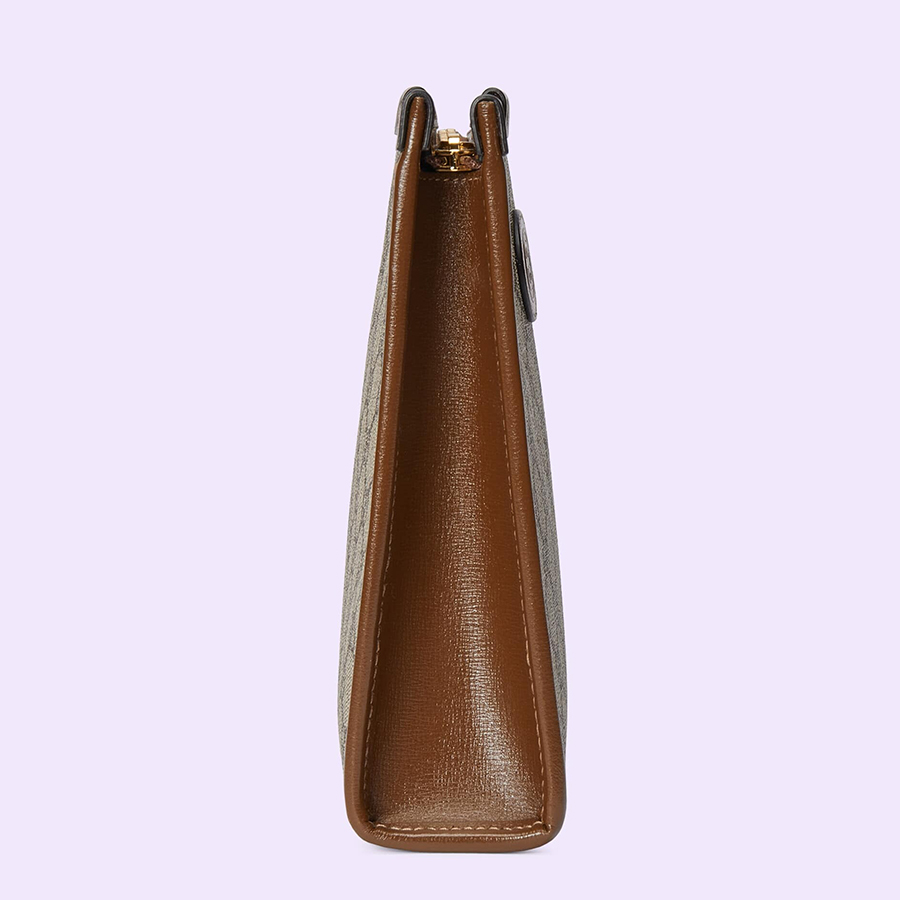Túi Cầm Tay Nam Gucci Beauty Case With Interlocking G Màu Be Nâu