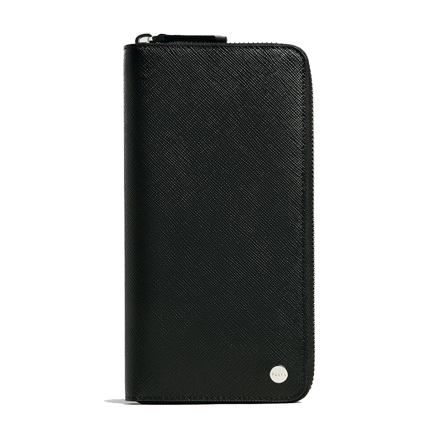 Ví Nam Pedro Oliver Embossed Leather Zip-Around Wallet PM4-16500023 Màu Đen