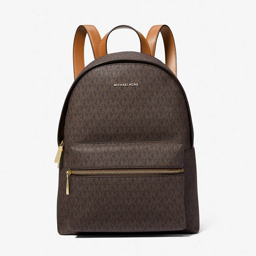 Balo Nữ Michael Kors MK 30S3GYDB6B Sally Medium 2-In-1 Logo and Faux Leather Backpack Brown Màu Nâu