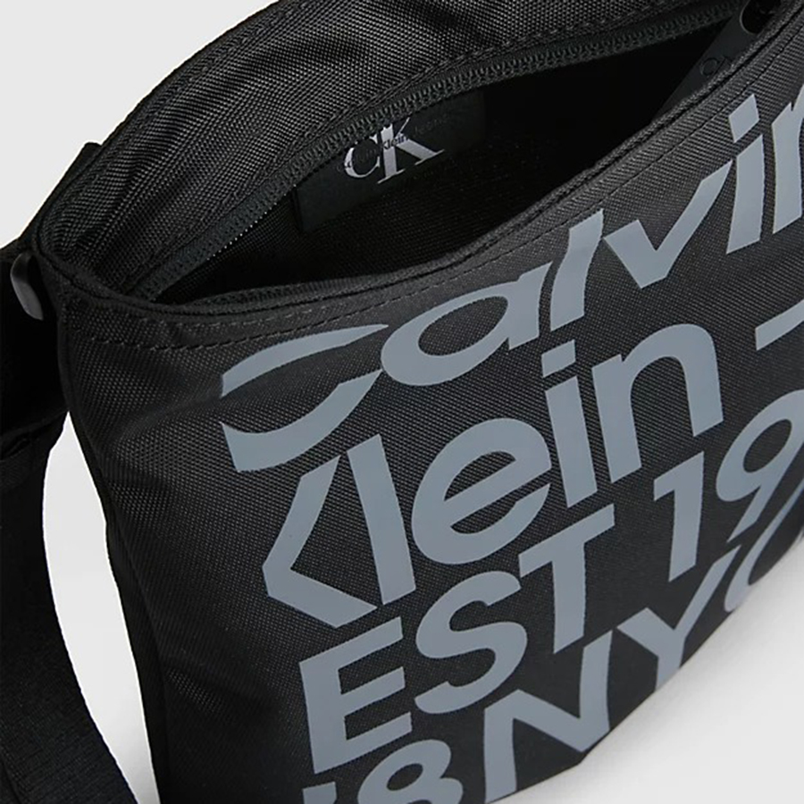 Túi Đeo Chéo Nam Calvin Klein CK Recycled Flat Crossbody Bag K50K510378_0GJ Màu Đen