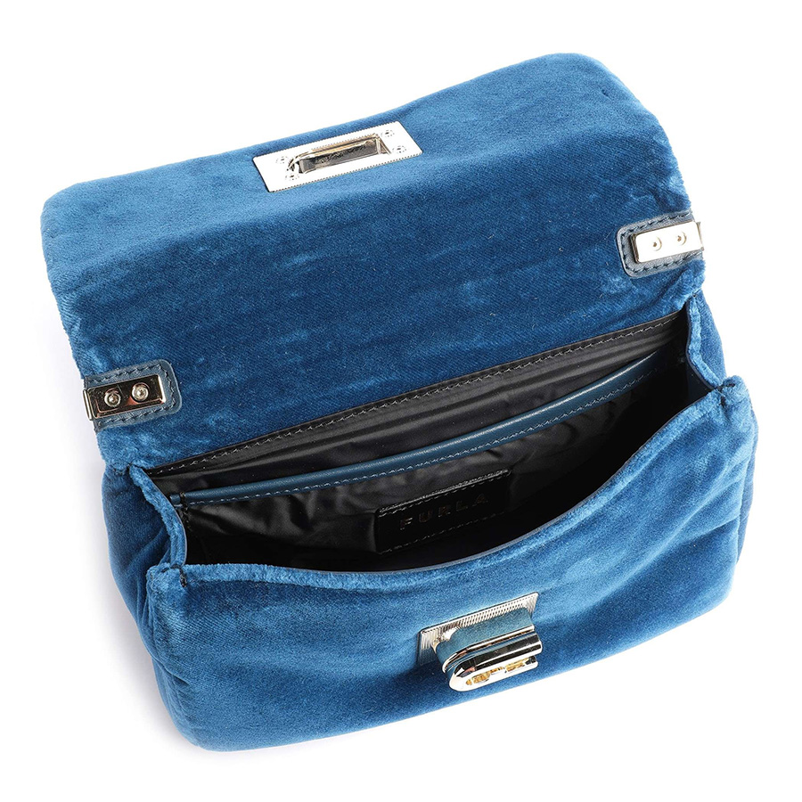 Túi Đeo Chéo Nữ Furla 1927 Mini Crossbody Bag Velvet Fabric Petrol B-BAFKACO-BX1471-1785S Màu Xanh Navy
