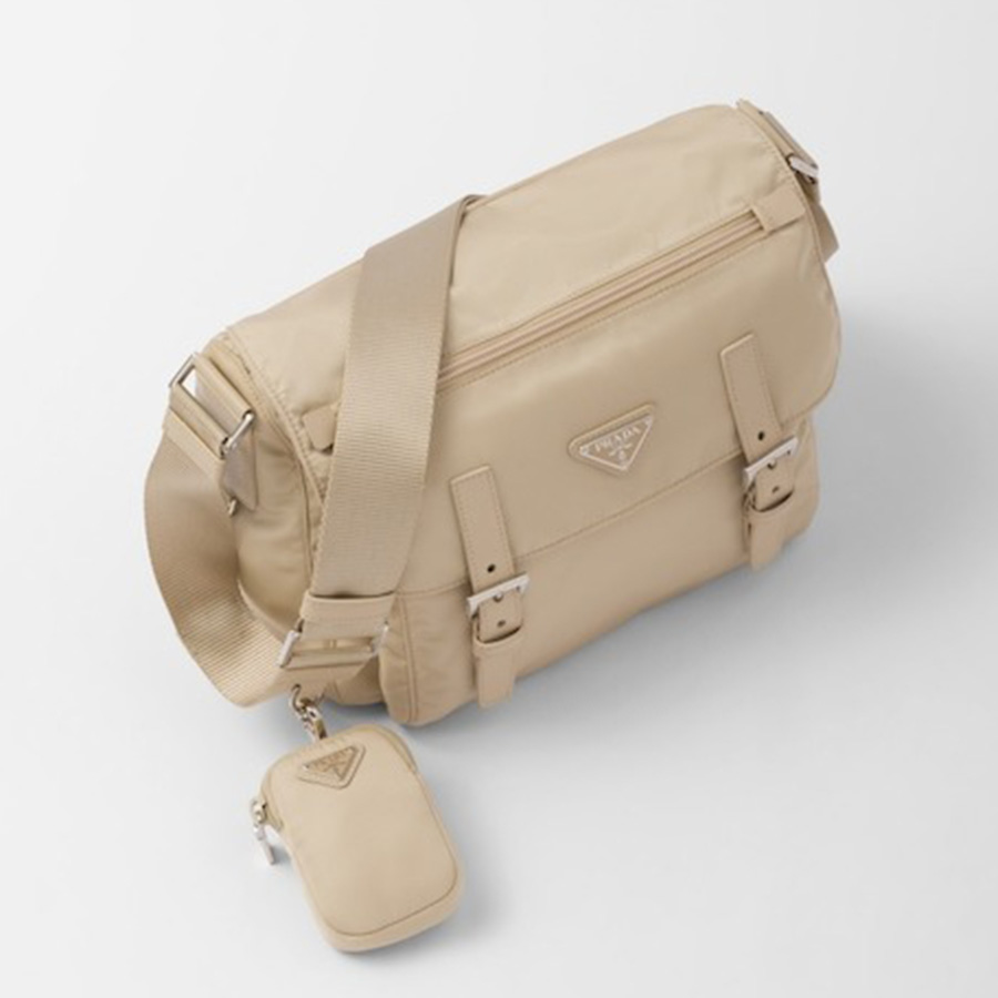 Túi Đeo Chéo Nữ Prada Re-Nylon Shoulder Bag Màu Be
