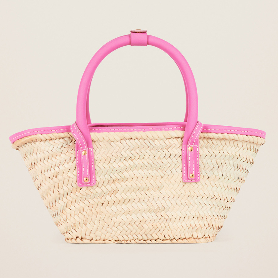Túi Đeo Chéo Nữ Jacquemus Cói Le Petit Panier Soli Mini Beach Basket Bag Màu Be Hồng