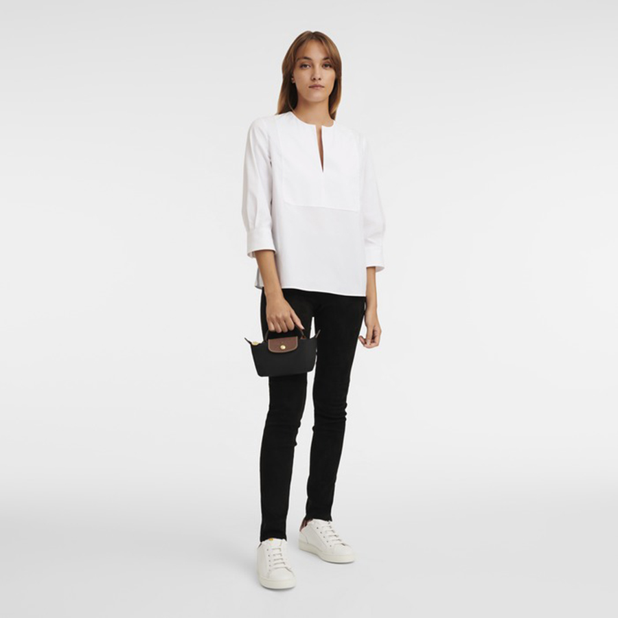 Túi Xách Longchamp Le Pliage Original Pouch With Handle 34175089001 Màu Đen