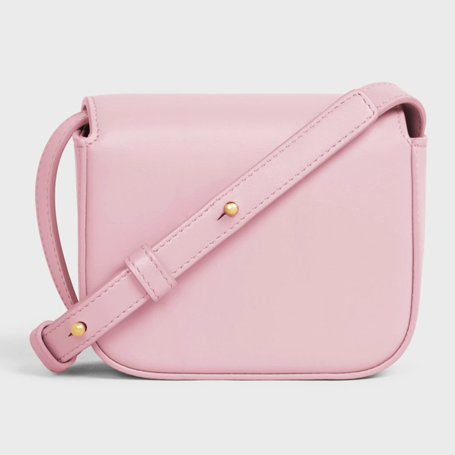 Túi Đeo Chéo Celine Mini Triomphe In Shiny Calfskin Light Pink 10I513DPV 24LP Màu Hồng