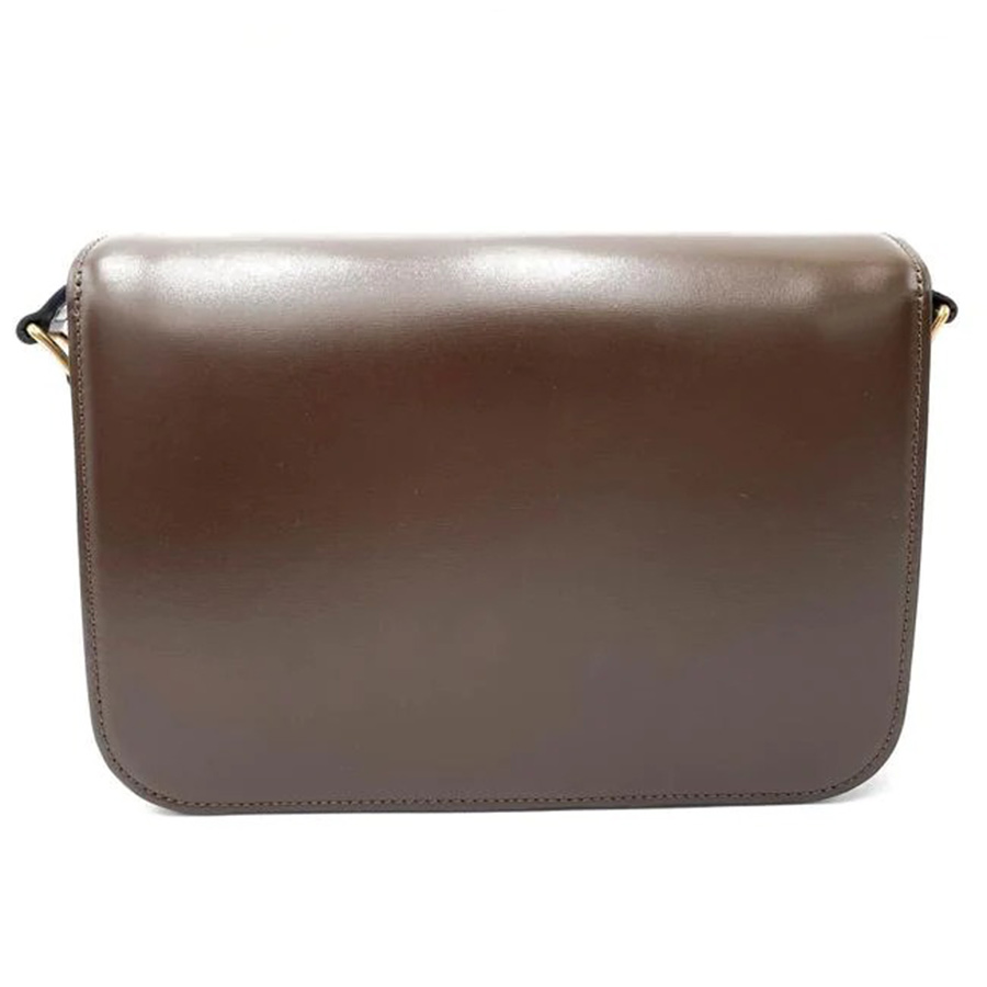 Túi Đeo Chéo Celine Medium Triomphe In Colour Ecorce Brown Leather Shoulder Bag Màu Nâu Đậm