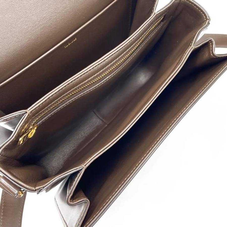 Túi Đeo Chéo Celine Medium Triomphe In Colour Ecorce Brown Leather Shoulder Bag Màu Nâu Đậm