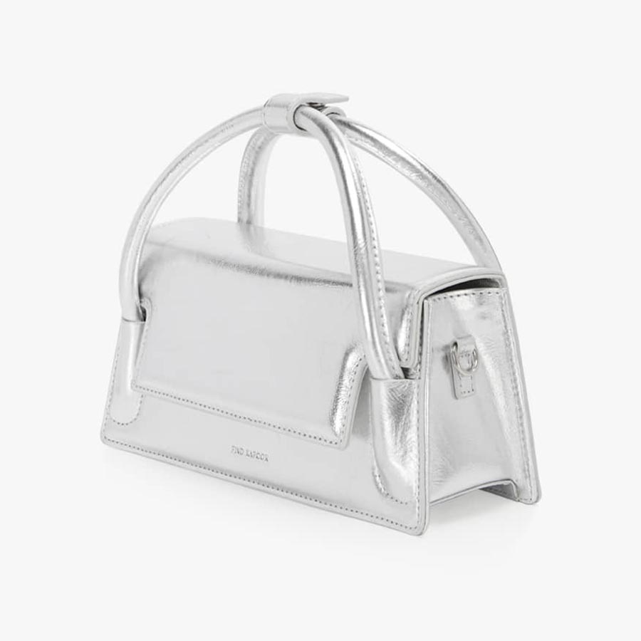 Túi Xách Tay Find Kapoor Marty Wedge Bag 22 Crinkled Silver Màu Bạc