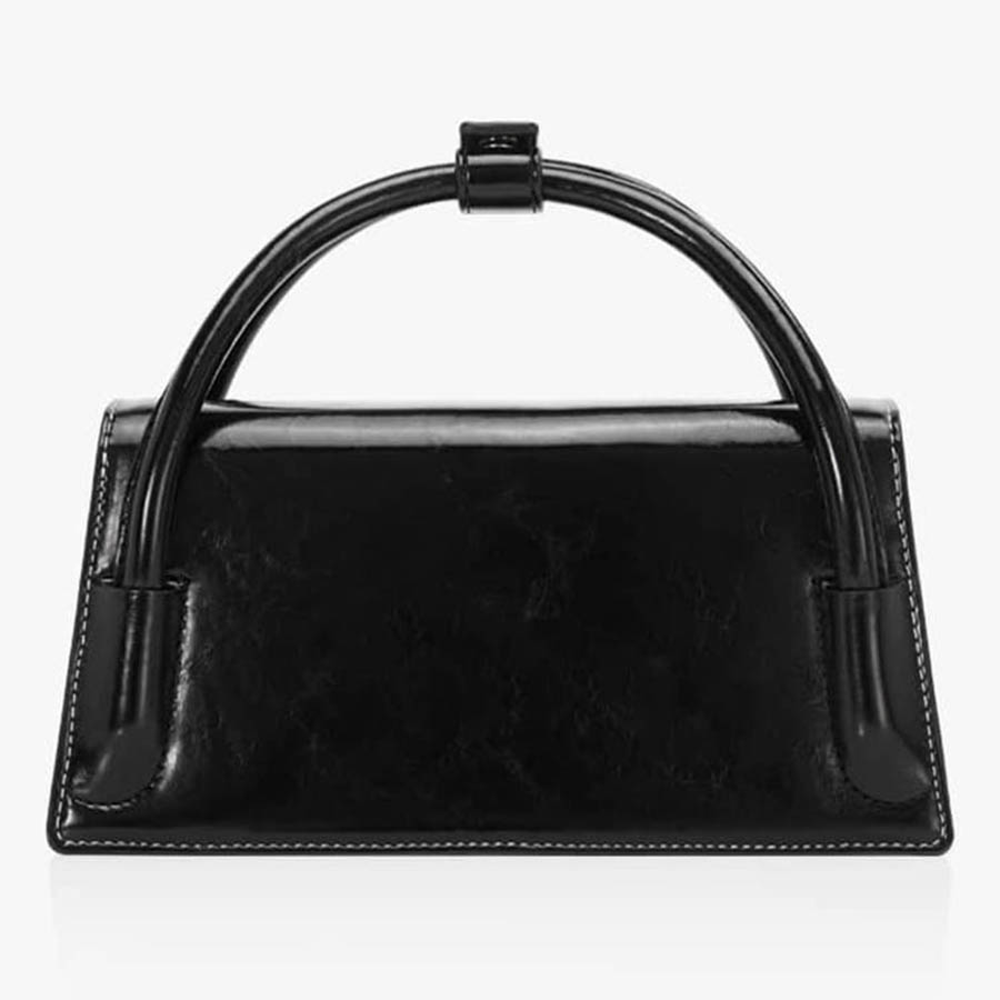 Túi Xách Tay Find Kapoor Marty Wedge Bag 22 Crinkled White Black Màu Đen Trắng