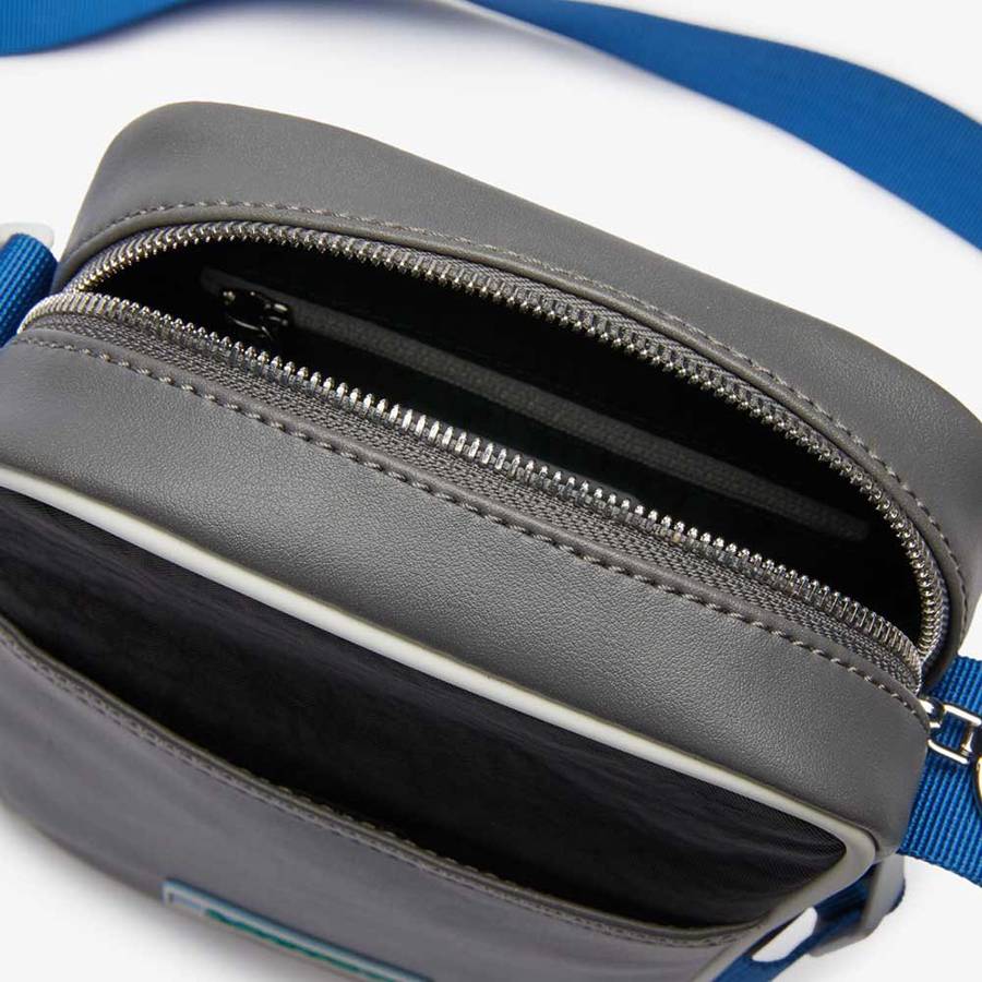 Túi Đeo Chéo Lacoste Men's LCST Colourblocked Coated Canvas Vertical Camera Bag NH3302LV Màu Xám