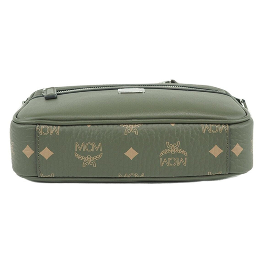Túi Đeo Chéo MCM Portuna Small Sea Turtle Visetos Leather Crossbody Handbag Purse Bag Màu Xanh Olive