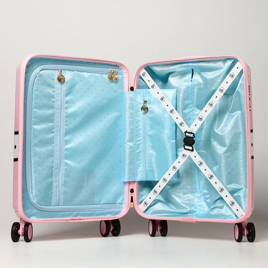 Vali Chiara Ferragni Logomania Hardshell Suitcase Màu Hồng Size Cabin