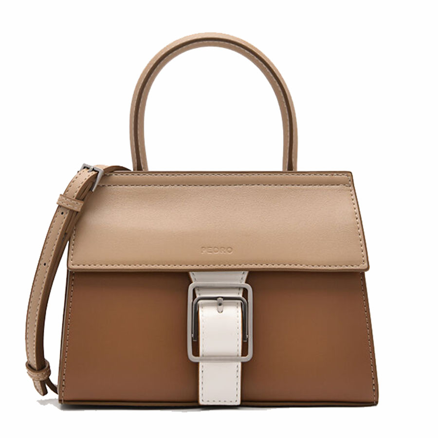 Túi Đeo Chéo Nữ Pedro Brno Top Handle Bag Camel PW2-55060019 Màu Nâu