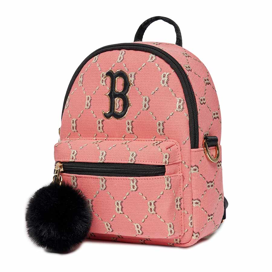Balo Trẻ Em MLB Mini Diamond Monogram Jacquard Boston Red Sox 7ABKM032N-43COS Màu Hồng