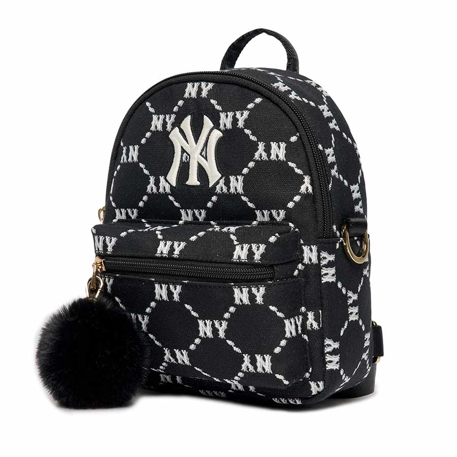 Balo Trẻ Em MLB Mini Diamond Monogram Jacquard New York Yankees 7ABKM032N-50BKS Màu Đen