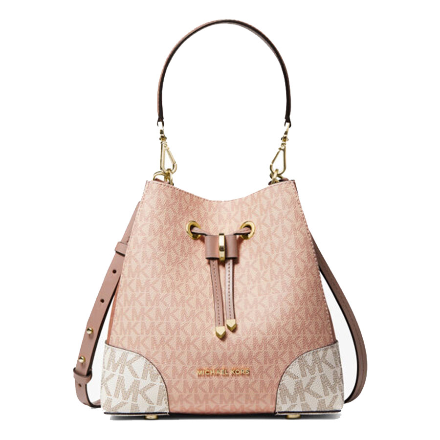 Túi Đeo Chéo Michael Kors MK Mercer Gallery Bucket Logo 32S0GZ5C0V Màu Hồng Nhạt