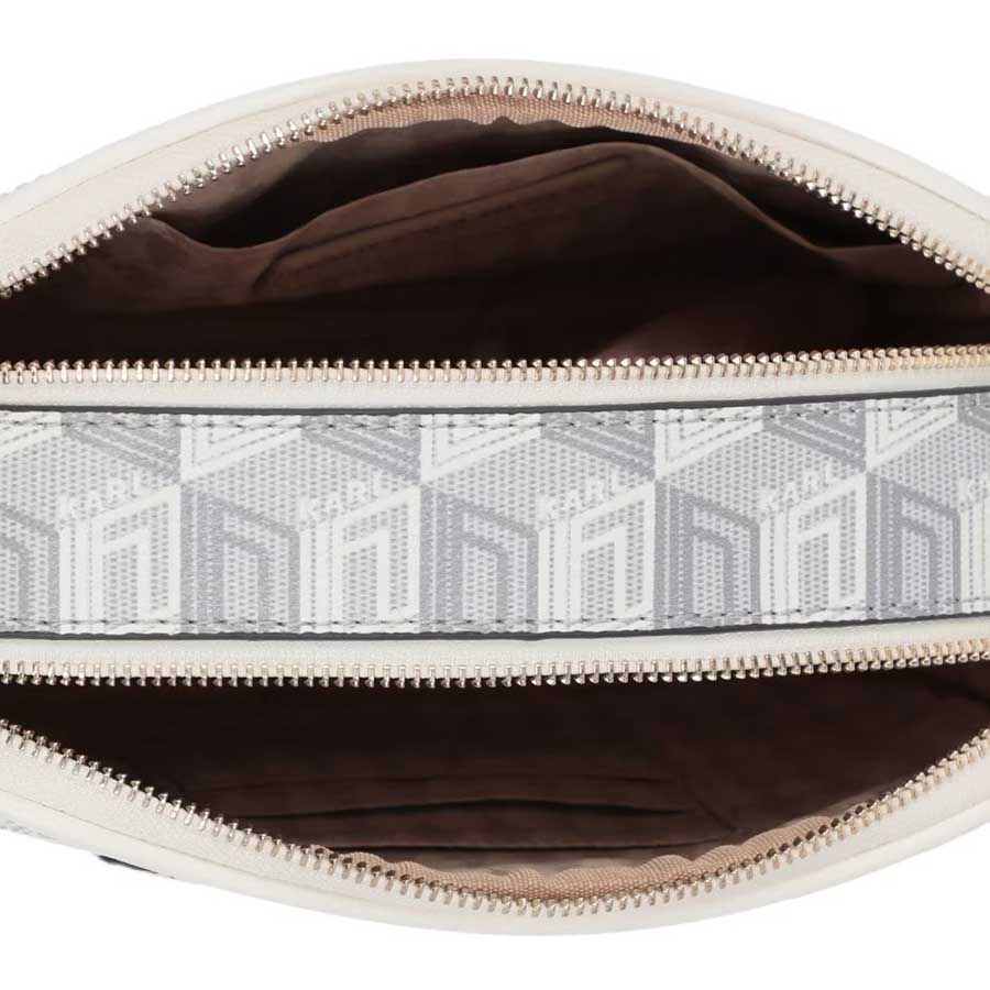 Túi Đeo Chéo Karl Lagerfeld Ikonik Kuilt Black Shoulder Bag Màu Trắng Xám