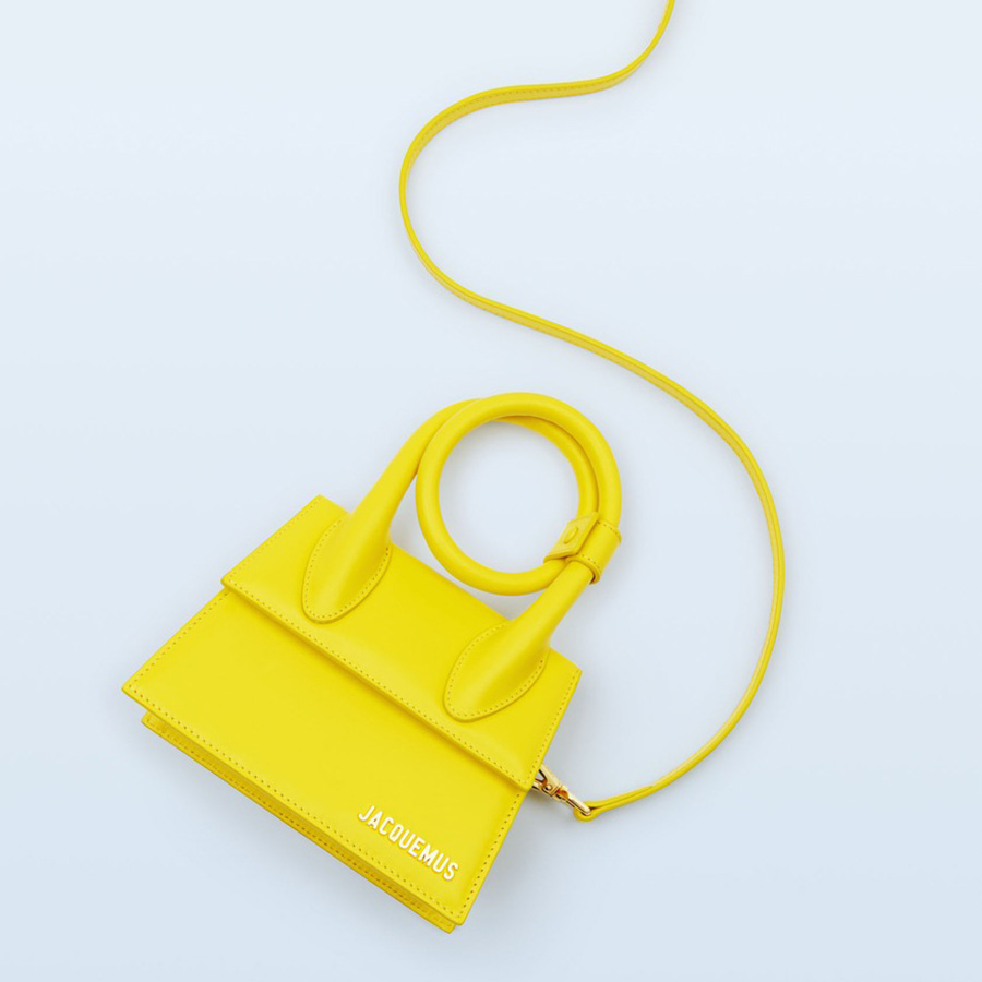 Túi Xách Jacquemus Le Chiquito Noeud Coiled Handbag 213BA005-3061-250 Size 18 Màu Vàng