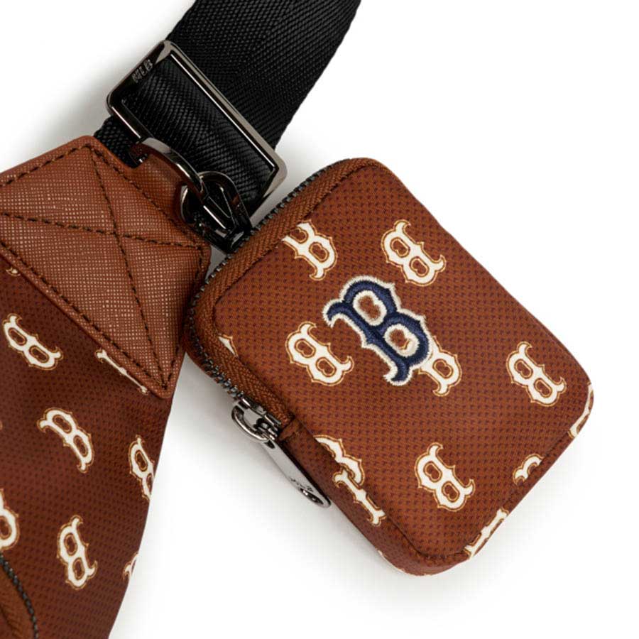 Túi Đeo Hông MLB Monogram Hip Hop Boston Red Sox 3AHSM012N-43BRD Màu Nâu