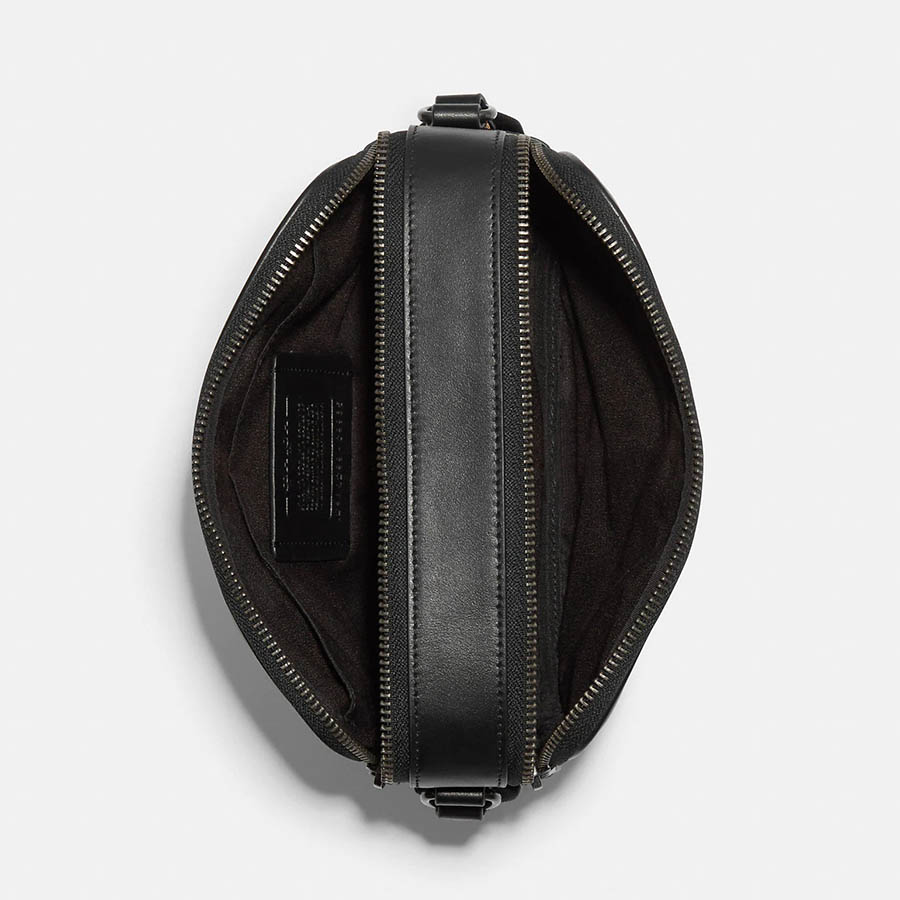 Túi Đeo Chéo Nam Coach  Graham Crossbody In Blocked Signature Canvas With Varsity Stripe C9965 Màu Nâu Đen