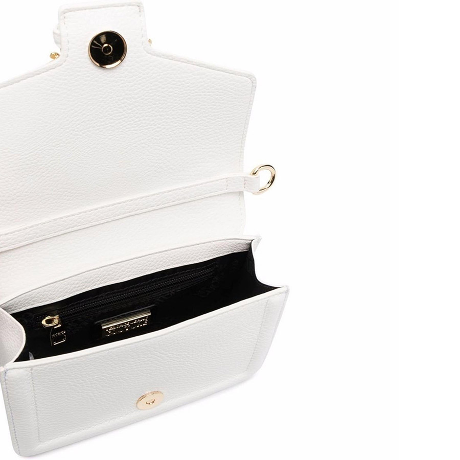 Túi Đeo Chéo Nữ  Versace Jeans Couture Mini Baroque Buckle Tote Bag Màu Trắng