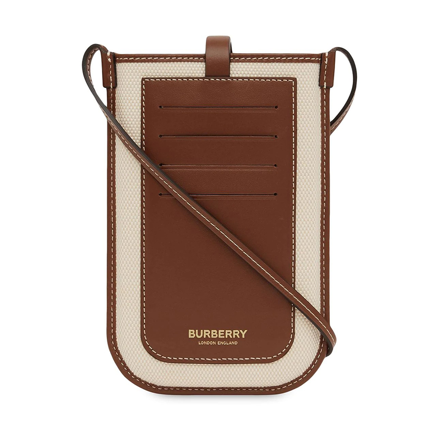 Túi Đeo Chéo Burberry Logo Graphic Crossbody Bag Màu Be Phối Nâu