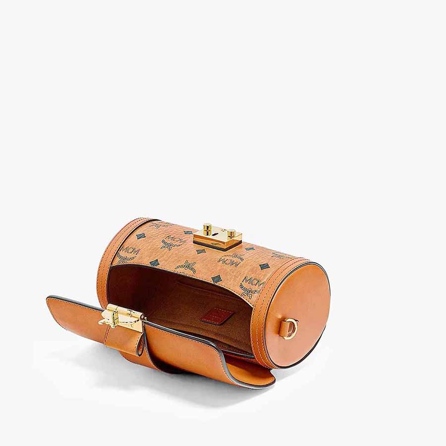 Túi Trống Mini MCM Tracy Crossbody In Visetos Cognac Màu Nâu
