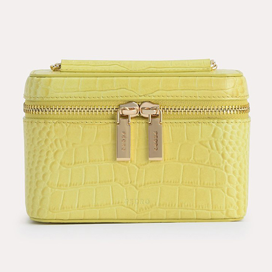 Túi Đeo Chéo Pedro Textured Leather Vanity Case PW4-65940023 Màu Vàng